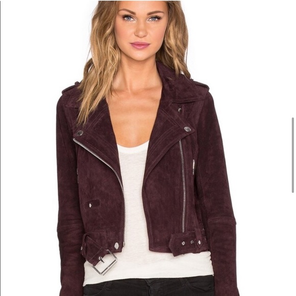 Blank NYC Jackets & Blazers - BlankNYC Suede Moto Jacket in burgundy color
